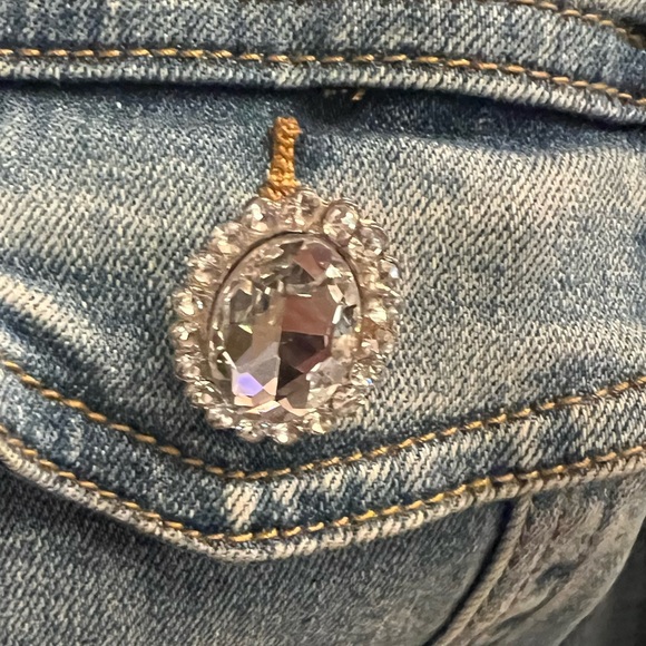 🆕 Berek Paris Pearls & Rhinestones Paris Denim Jacket - Picture 10 of 17